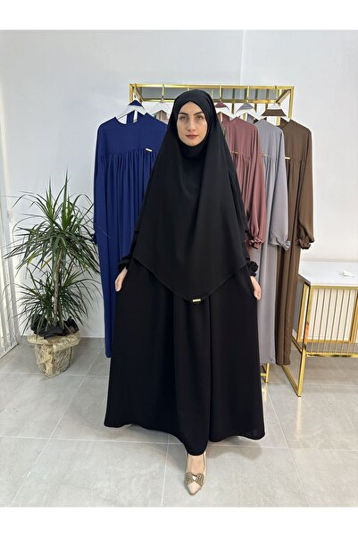 R&S modibone Black Ferace and Abaya - Clothes Set with Scarf and Belt Top and Rogue for Hajj and Umrah