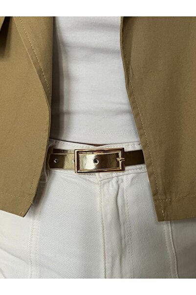 Eksibir Gold Renk Kadın Kemeri Pantolon Kemeri Elbise Kemeri