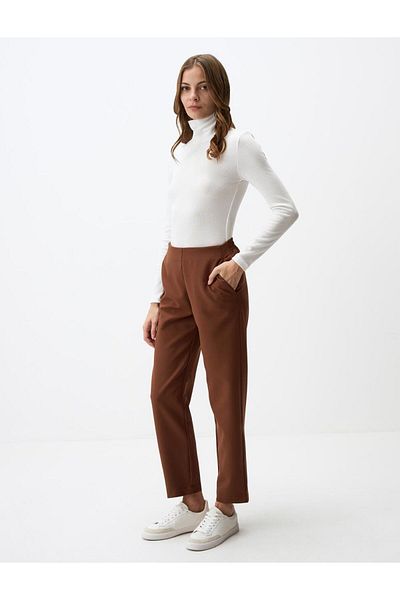 Jimmy Key Bitter Brown High Waist Short Fabric Trousers