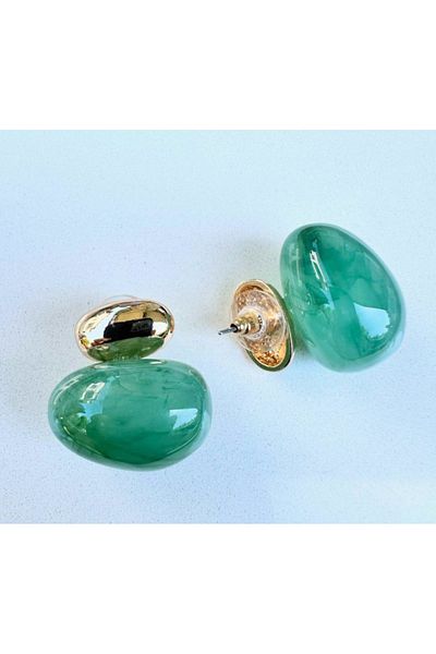 Marlenka Green Resin Earrings