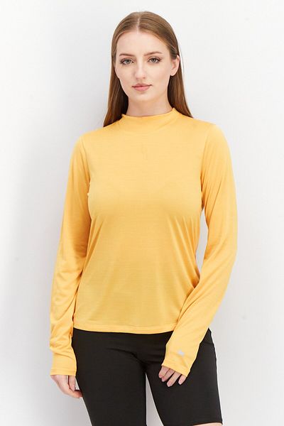 Asics Women Sportswear Fit Long Sleeve Running Sweatshirts, Yellow-orange