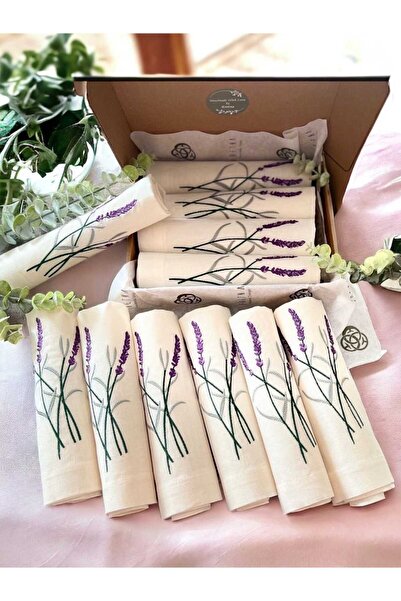 En Güzel Hediye Sensin İşlemeli Lavanta Keten Kumaş Peçeteler,İşlemeli Bahar ...