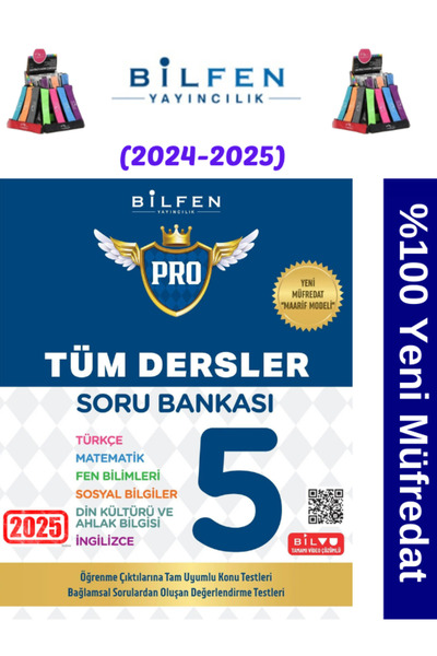 Bilfen Yayıncılık 2025 5.Sınıf Protest Tüm Dersler(T-M-F-S-İ-D)%100 Yeni Müfredat Soru Bankası+Kalemlik