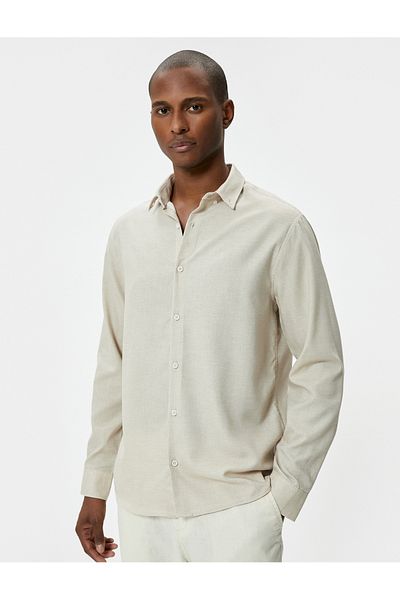 Koton Slim Fit Shirt Long Sleeve Classic Collar Buttoned