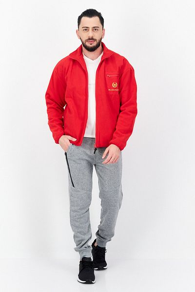Bel-Air Athletics Men Sportswear Fit Long Sleeve Embroidered Sweatshirt, Red