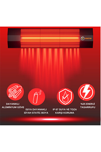 Sunstar Dışmekan Halojen Soba Infrared Isıtıcı 2000w