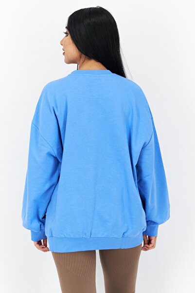 Levi's Women Crew Neck Graphics Print Sweatshirt, Blue