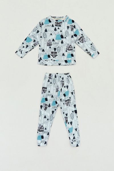 Fulla Moda Print Crew Neck Fleece Girl's Pajamas Set