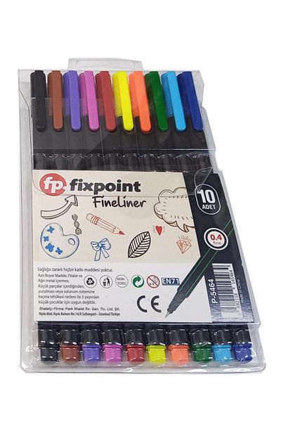 Artlantis Fineliner 10 Pieces Fine Tip Pen 1 Pack 10 Colors 0.4 Mm Felt Tip Pen Colorful Pointing Writing Pen