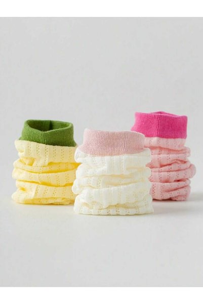 gür-han 6-Piece Women's Rubber Color Detailed Luxury Socks Cotton