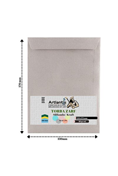 Artlantis Плик 13x17 см Крафт 90 гр Силикон 250 бр. 1 опаковка 130*170 мм Пли...