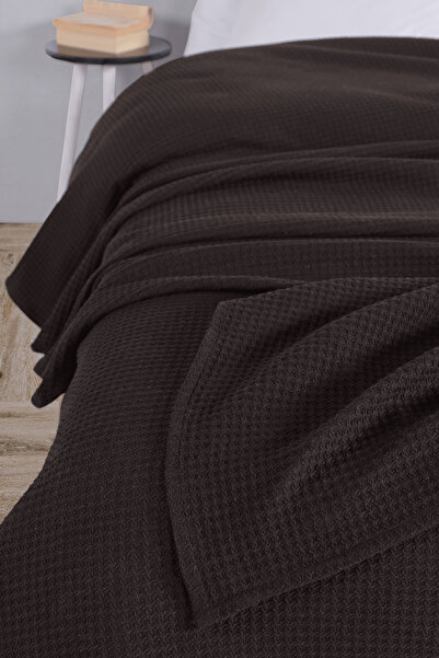 Evim Cotton Aden Dark Brown Pique Bedspread Single - 160X230 cm