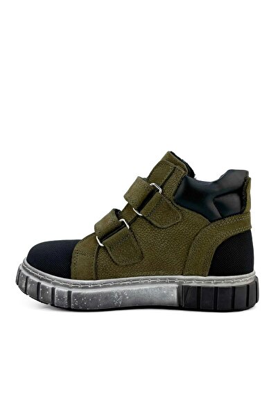 Cici Bebe Ayakkabı Khaki Color Children's Winter Boots - Bolt Guaranteed, Non-Slip Sole, Velcro Comfortable Fit