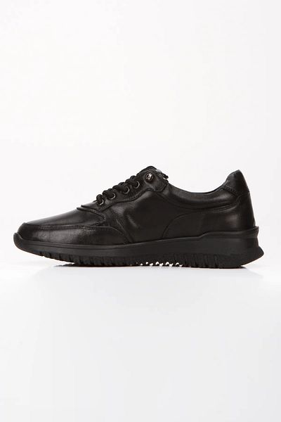 İLOLİCA Pantofi sport negri din piele naturală moale pentru femei - pantofi cu fermoar lateral