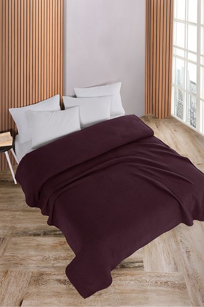 Evim Cotton Aden Duseryen Dark Claret Red Bedspread 200X230 cm