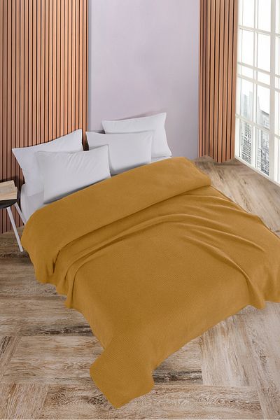 Evim Cotton Aden Mustard Pique Bedspread Single - 160X230 cm