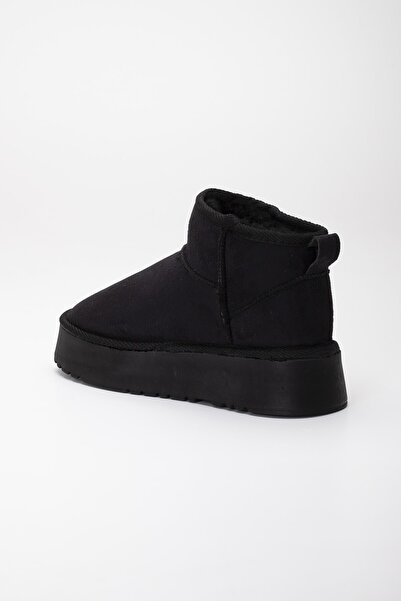 marceline Mini Süet İçi Kürklü Rahat Taban Siyah Bot