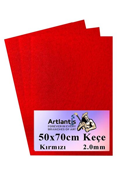 Artlantis Red Felt 50X70 cm 2.0 mm 3 Pieces Colorful Hobby Felt Handicraft Fe...