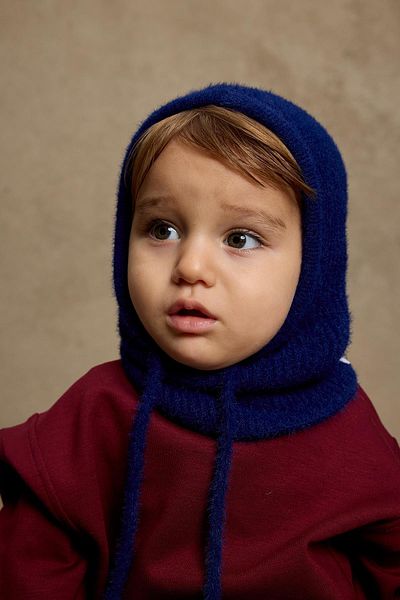 Fahhar Kids Căciulă albastră cu balaclava moale
