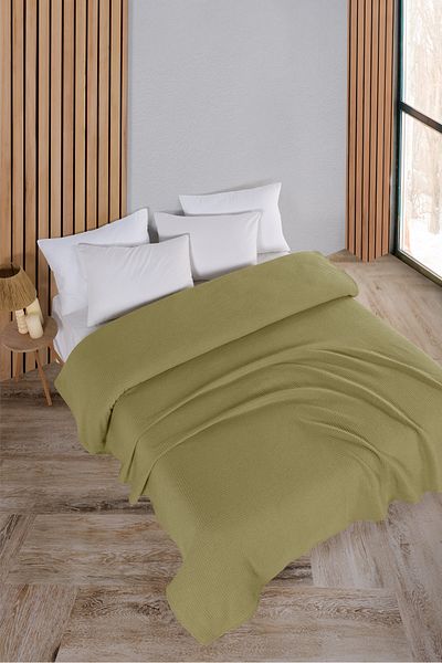 Evim Cotton Aden Antique Moss Pique Bedspread Double - 200X230 cm