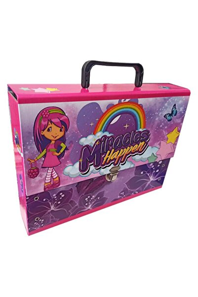 Artlantis Saplı Klasör Kız Figürlü 1 Adet Kulplu Klasör 32x24x7 cm Okul Öğren...
