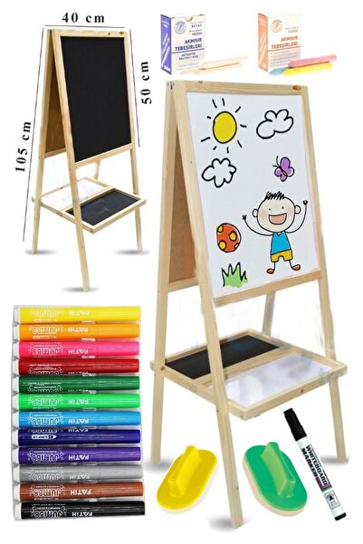 Artlantis Ayaklı Yazı Tahtası Çift Taraflı 40x50cm 1 Adet 12 Renk Jumbo Keçel...