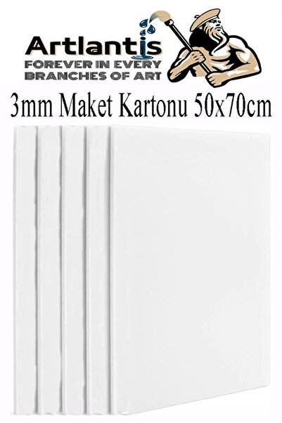 Artlantis Maket Kartonu Beyaz Fotoblok 3 mm 50x70 cm 5 Adet Hobi Sanat Okul K...