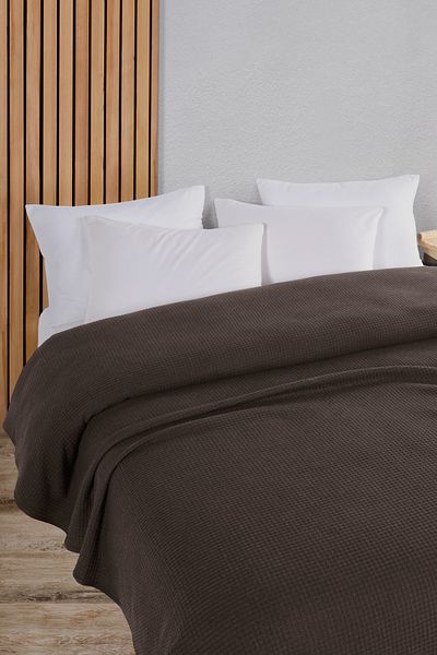 Evim Cotton Aden Light Brown Multi-Purpose Bedspread Double - 200X230 cm