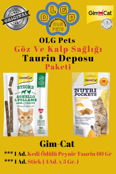 Gimcat OLG Pets Kediler için Tahılsız Taurin Deposu ( Gimcat Peynir+Taurinli ...