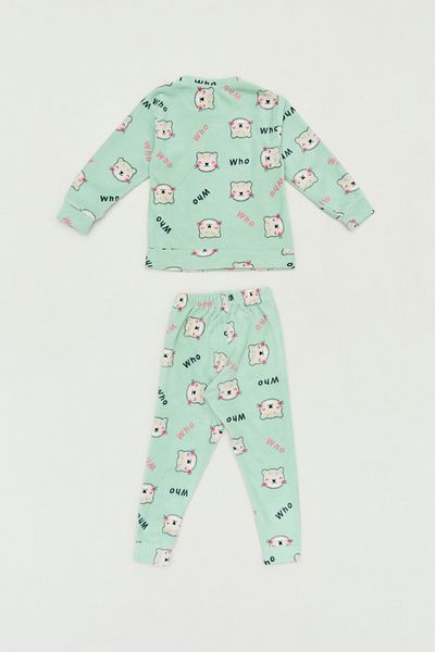 Fulla Moda Print Crew Neck Fleece Girl's Pajamas Set