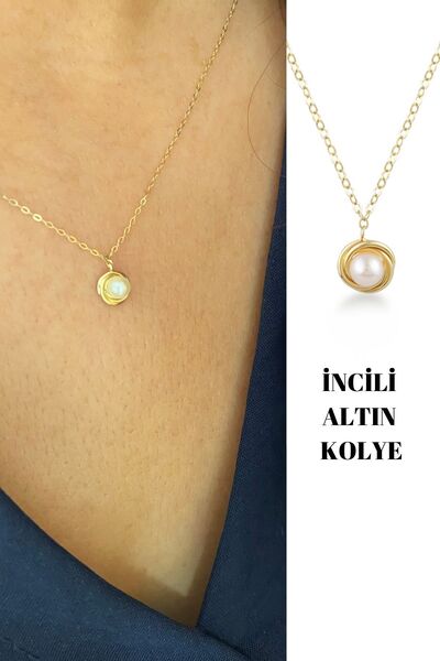 Hepimitu İnci Altın Kolye