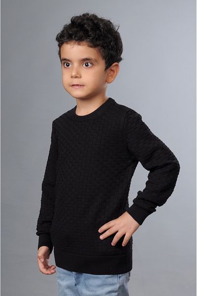 YMA TRİKO Tricotaj pentru băiat Pulover din bumbac cu gâtul turn cu Lycra