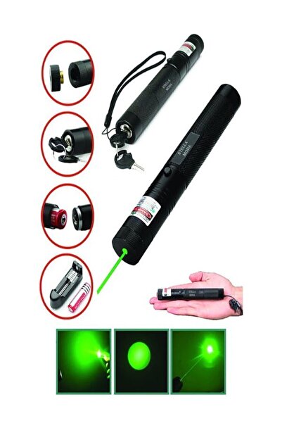 Aleeza A kalite Güçlü Laser Pointer Şarjlı Güçlü Yeşil Lazer Metal Kasa New Version