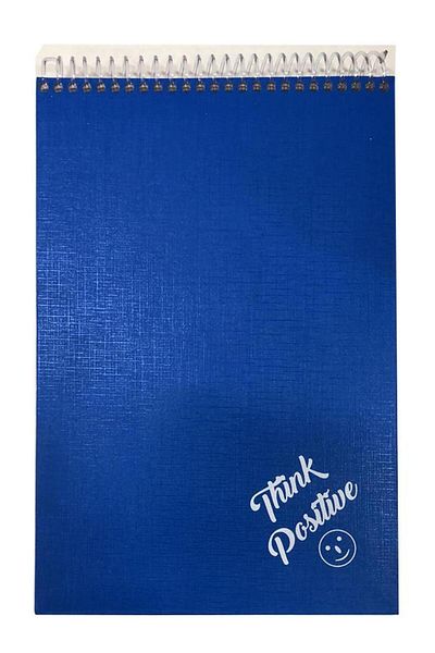 Artlantis Top Spralli Hard Cover Memo Pad 100 Sheets Lined Notebook 17x24 Cm Blue Color 1 Piece Think Positive