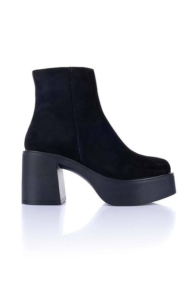 Getcho Γυναικείες μπότες Feray Suede με μαύρο τακούνι
