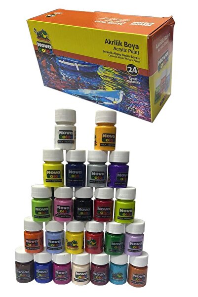 Artlantis Akrilik Boya 24 Renk 17 ml 1 Paket Nova Color Akrilik Boya Seti 24 ...