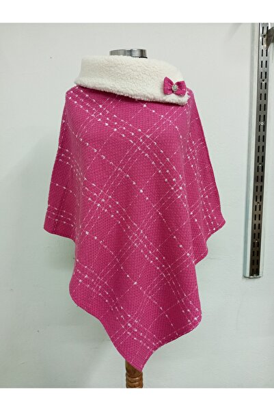 LAMODE ESTALLUVIA Panço pelerin koyun kürk yaka detaylı