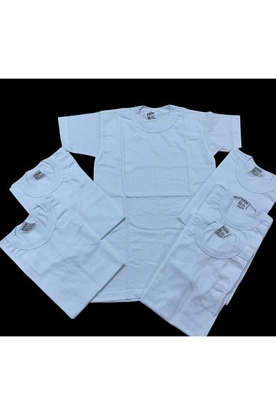 Gizem iç giyim Pack of 6 Boy's Short Sleeve Fani?La 100% Cotton Combed