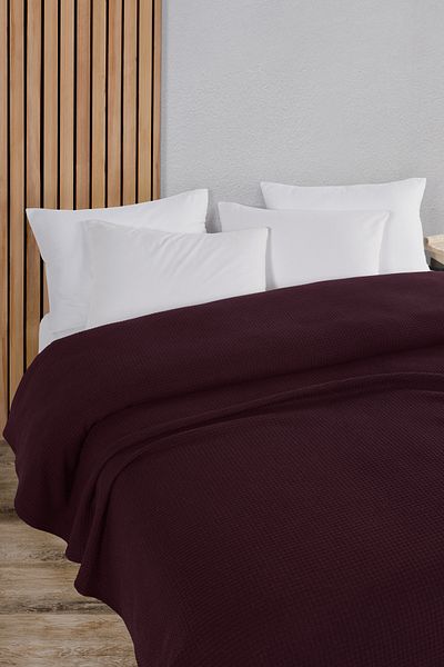 Evim Cotton Aden Duseryen Dark Claret Red Bedspread 200X230 cm
