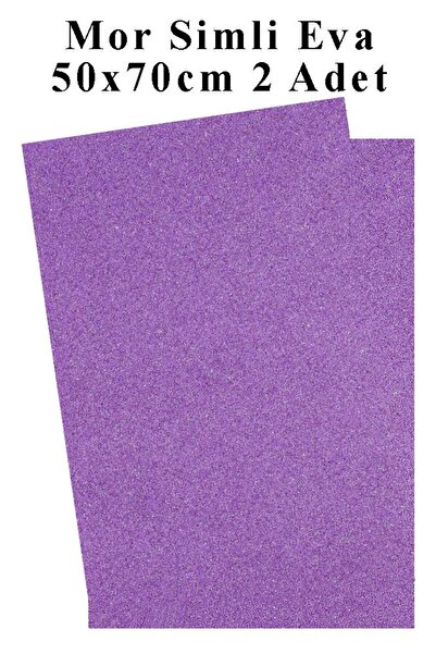 Artlantis Mor Simli Eva 50x70 cm 2 Adet Simli Eva Süngeri Okul Kreş Anasınıfı...