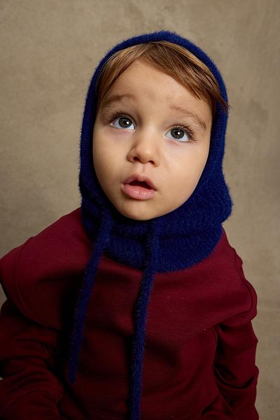 Fahhar Kids Căciulă albastră cu balaclava moale