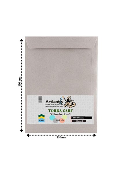 Artlantis Плик-торбичка 13x17 см Крафт 90 гр Силикон 50 бр. 1 опаковка 130*17...