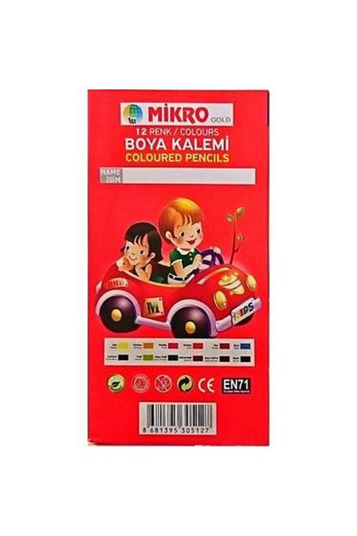 MİKROGOLD 12 Li Dry Paint Pen Microgold 12 Colors of Dry Colors Full Size 1 Piece