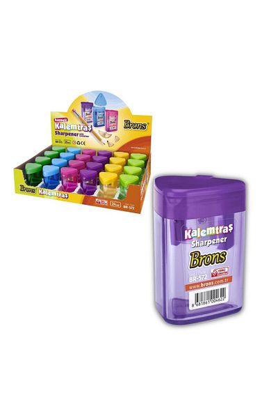 Brons Colorful Brons Triangular Pencil Sharpener - 2 Blades, 1 Piece