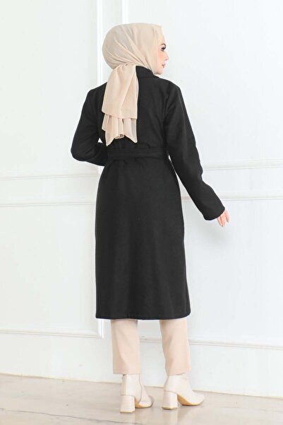 SGS Μαύρο διπλό παλτό stamp