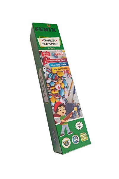 Fenix Cam Boyası 6 Lı 15 ml 1 Paket 6 Renk Su Bazlı Cam Boyası 6x15 ml Cam Se...