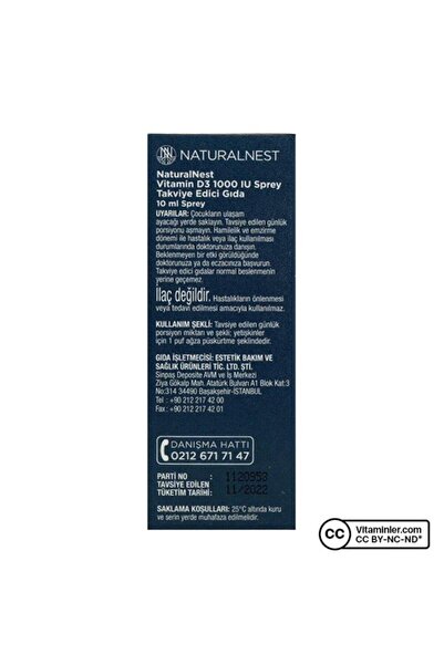 Naturalnest Vıtamın D3 1000 Iu Sprey 10 ml 3 Al 2 Öde