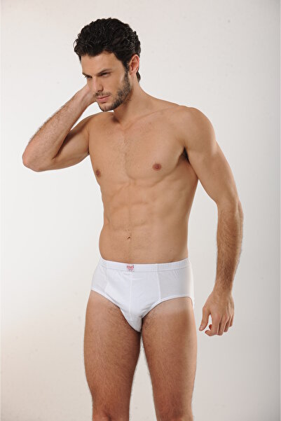 MODA 100% Cotton Soft Textured Men's White Slip Panties