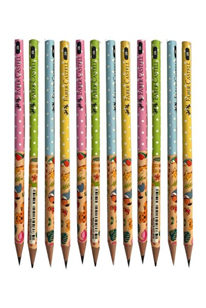 Faber Castell أصدقاء لطيفون - 12 قلم رصاص دائري فابر، 2B أسود