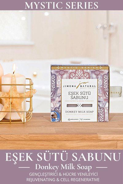 Jimena Natural Donkey Milk Soap 150 Gr Natural, Anti-Aging, Helps Cell Renewal